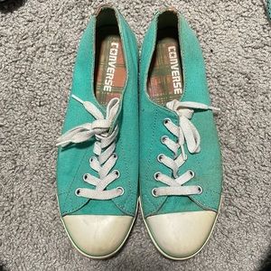 Converse - teal with plaid heel and insert